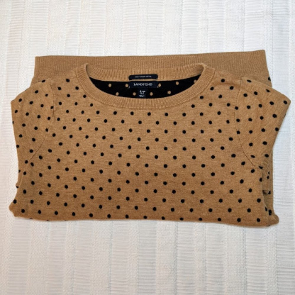 Lands' End Supima 3Q Sleeve Sweater in Heather Dot